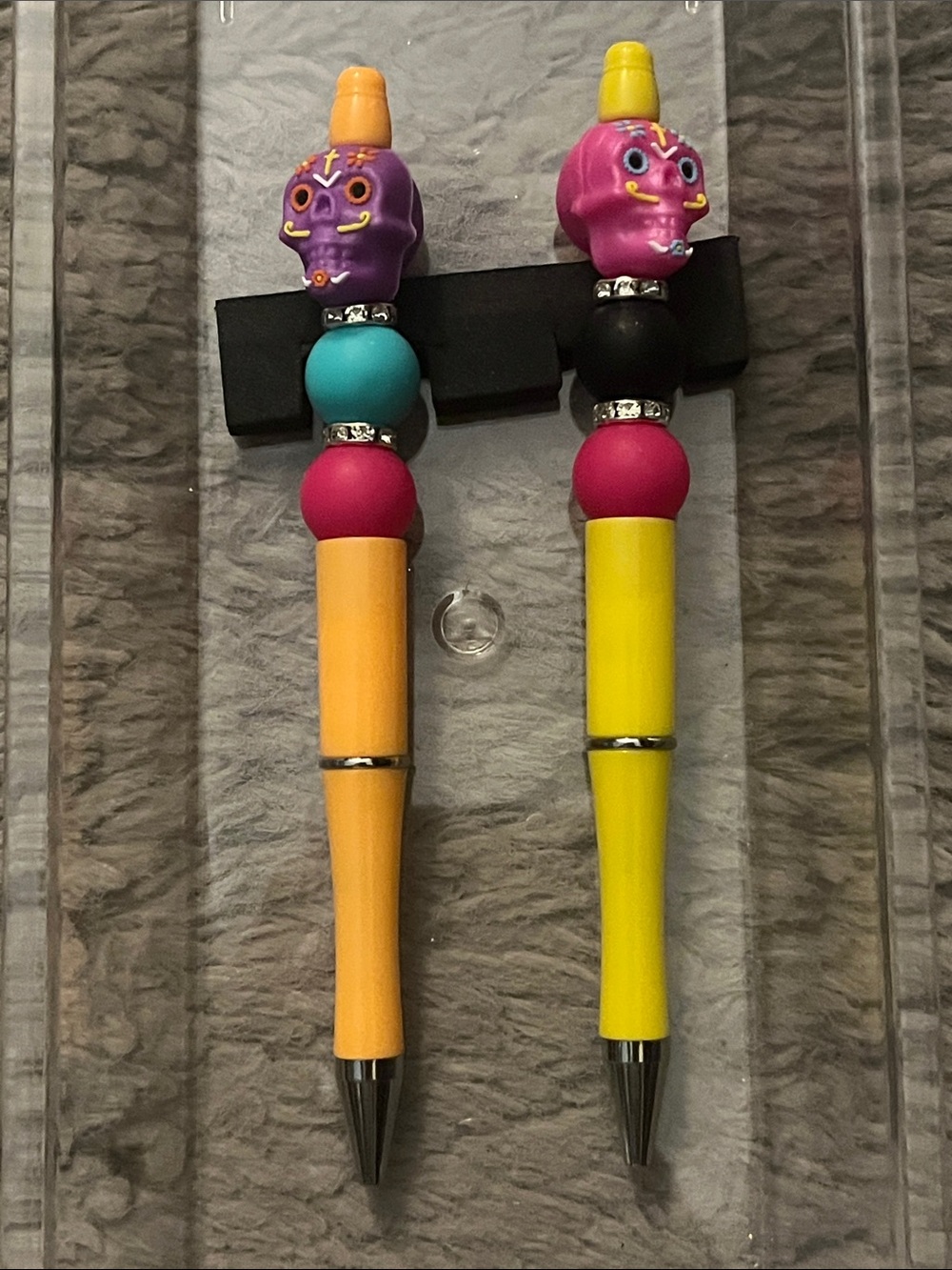 Colorful Sugar Skull Pens Set - Yellow & Orange great gift ideas 4 everyone 50